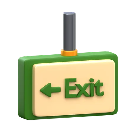 Exit Sign  3D Icon