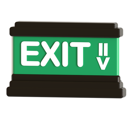 Exit Sign  3D Icon