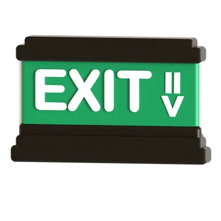 Exit Sign  3D Icon