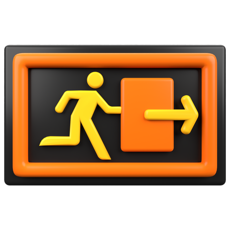 Exit Sign  3D Icon