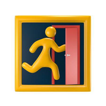 Exit Sign  3D Icon