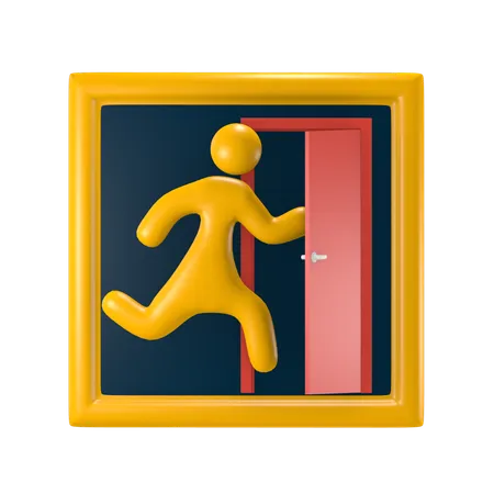 Exit Sign  3D Icon