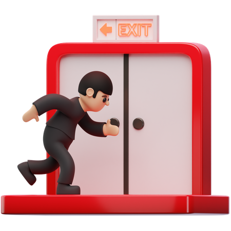 Exit Sign  3D Icon
