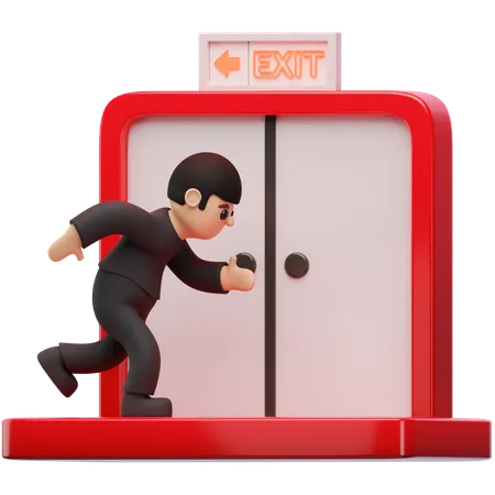 Exit Sign  3D Icon