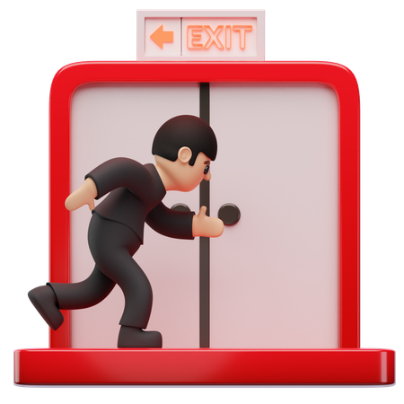 Exit Sign  3D Icon