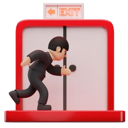 Exit Sign  3D Icon