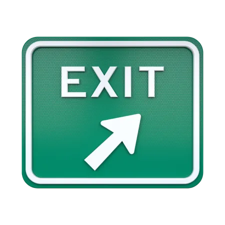 Exit Sign  3D Icon