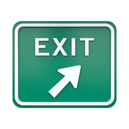 Exit Sign 3D Icon