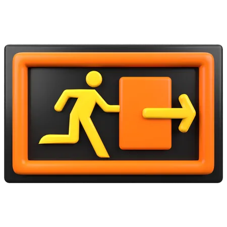 Exit Sign  3D Icon