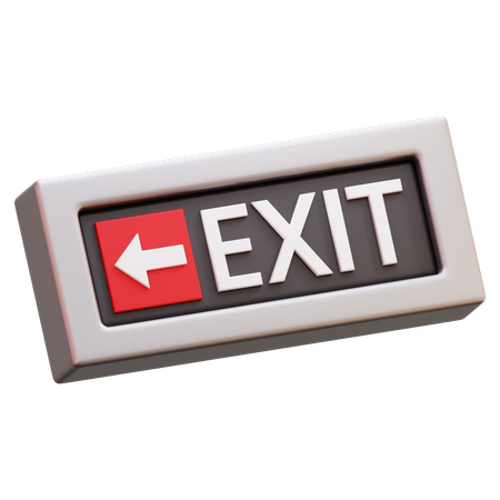 矢印付き出口標識  3D Icon