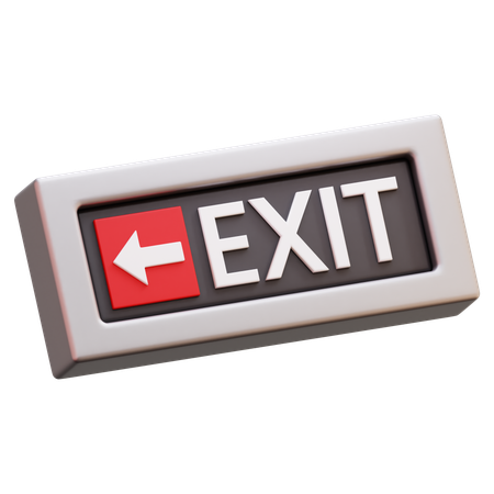 Exit Sign With Arrow  3D Icon