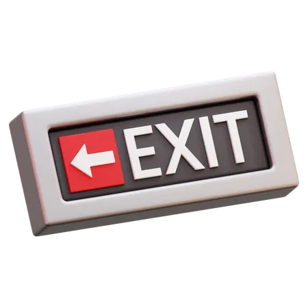Exit Sign With Arrow  3D Icon