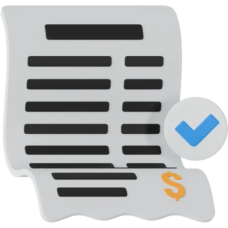 Éxito en el pago de facturas  3D Icon