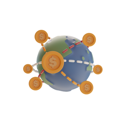 Expansion financière mondiale  3D Icon