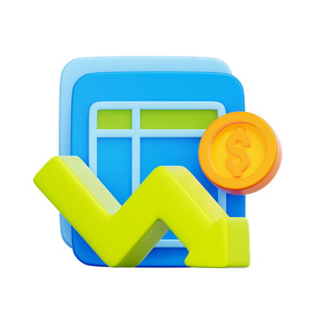 Expense Reduction Chart  3D Icon