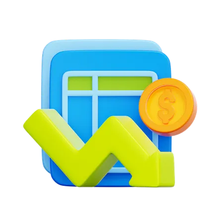 Expense Reduction Chart  3D Icon