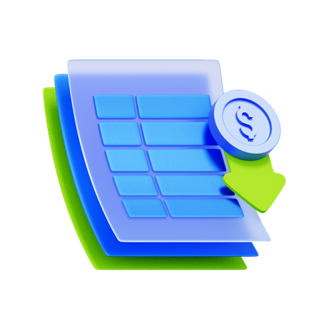 Expense Reduction Chart  3D Icon