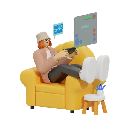 Expérience de jeu à domicile  3D Illustration