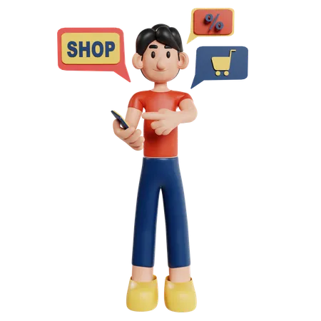 Experiência virtual de compras on-line em 3D  3D Illustration