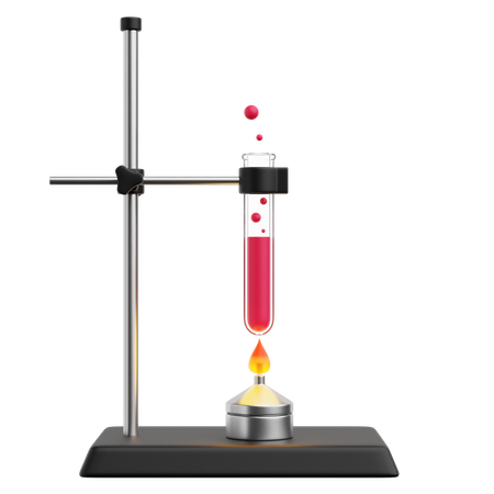 Experimento con tubo de titulación  3D Illustration