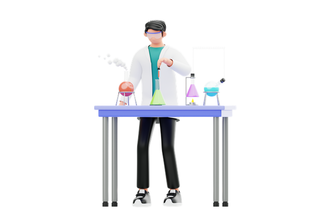 Experimento de laboratório  3D Illustration