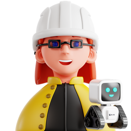 Experte en robotique féminine  3D Icon