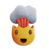 exploding head emoji 3d illustration