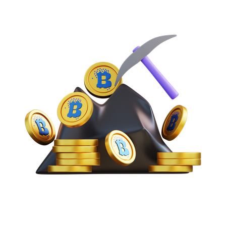 Extraction de bitcoins  3D Icon