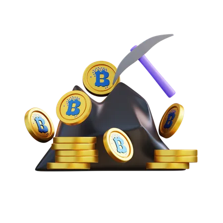 Extraction de bitcoins  3D Icon