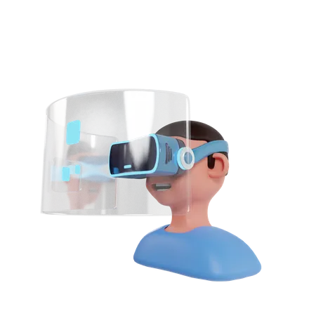 Explorando o mundo virtual  3D Icon