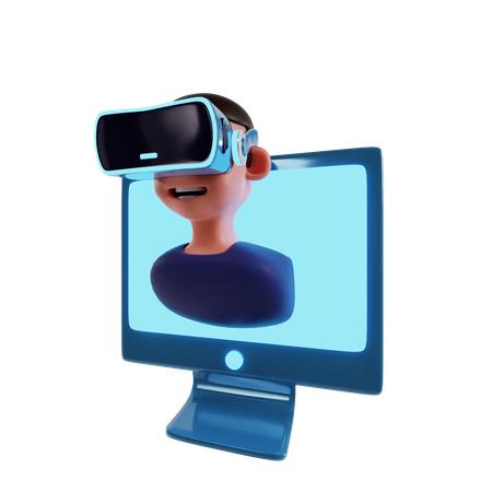 Explore Virtual Reality  3D Icon