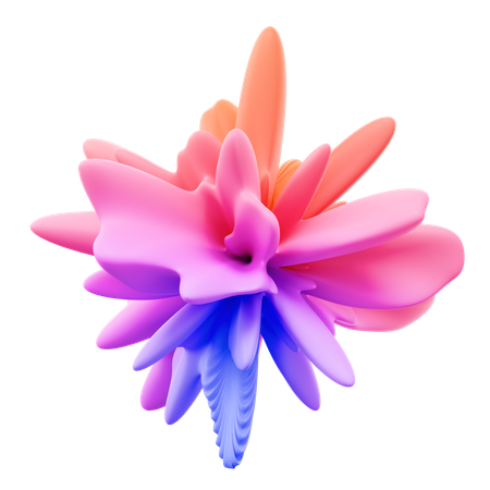 Explosão de flores abstratas  3D Icon