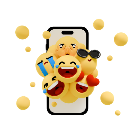 Explosión de emojis en línea  3D Icon