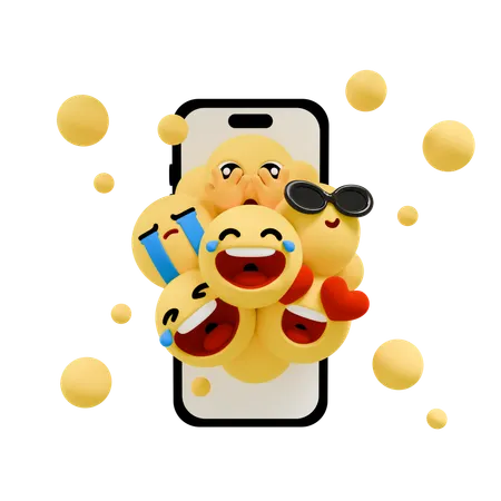 Explosión de emojis en línea  3D Icon