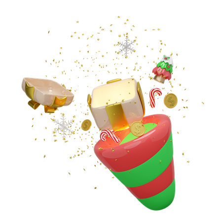 Explosion firecracker funnel  3D Illustration