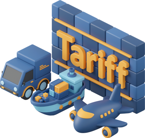 Export And Import Customs Tariff  3D Icon