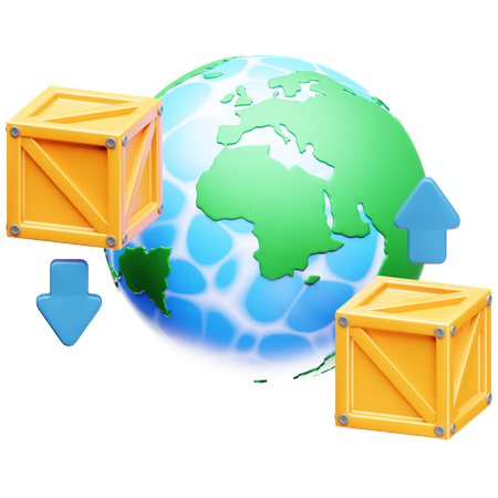 Export Import  3D Icon