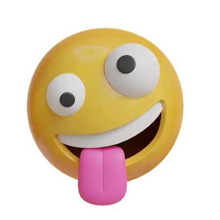 Expresion Tonta Emoji 3 D Angulo Frontal Y Lateral 3D Icon