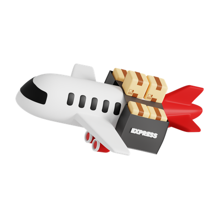 Express delivery by plane  3D Icon