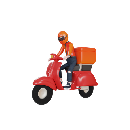 Express Delivery by scooter  3D Icon