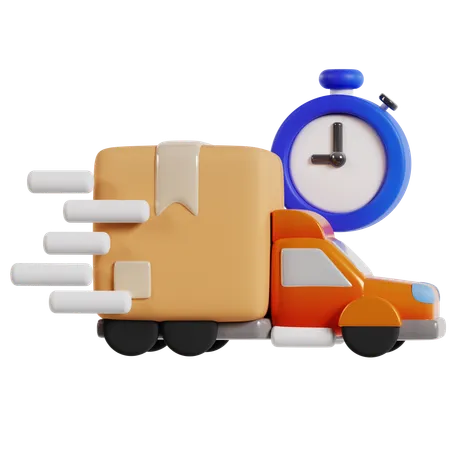 Express Delivery Truck Shopping  3D Icon