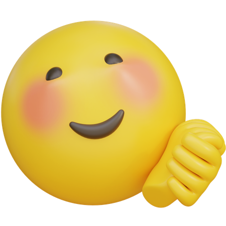 Emoji de expressão envergonhada com mãos cruzadas  3D Icon