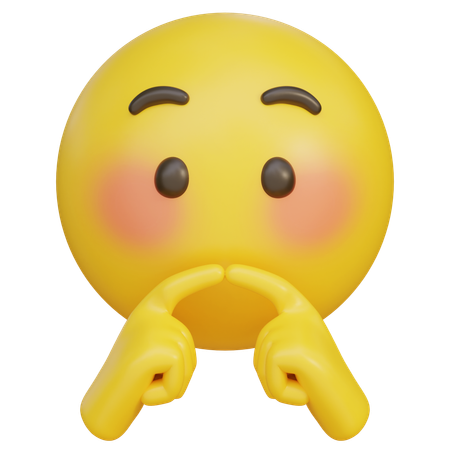 Emoji de expressão envergonhada com dedos indicadores juntos  3D Icon