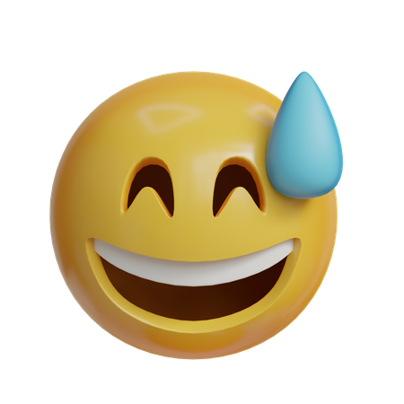 Expressão de sorriso de suor  3D Icon