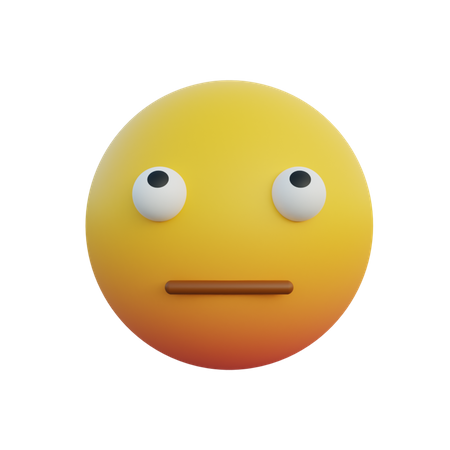 Expression emoticon looking up  3D Illustration