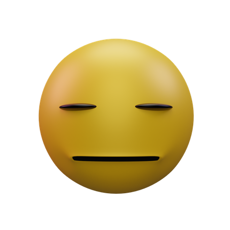 Expressionless 3D Icon