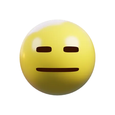 Expressionless Face  3D Icon