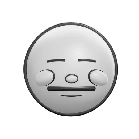 Expressionless Face  3D Icon