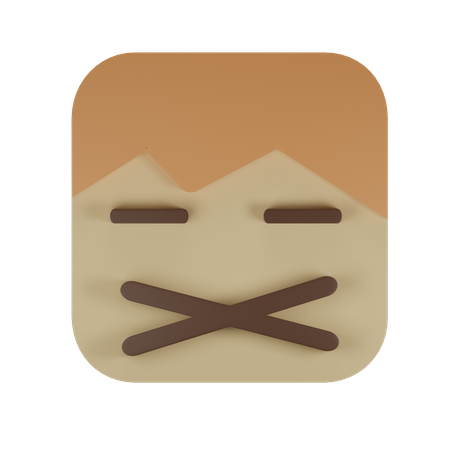 Expressionless face 3D Icon