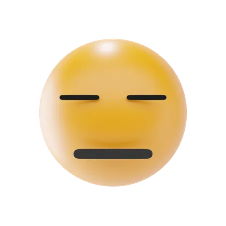 Expressionless Face Emoji  3D Icon